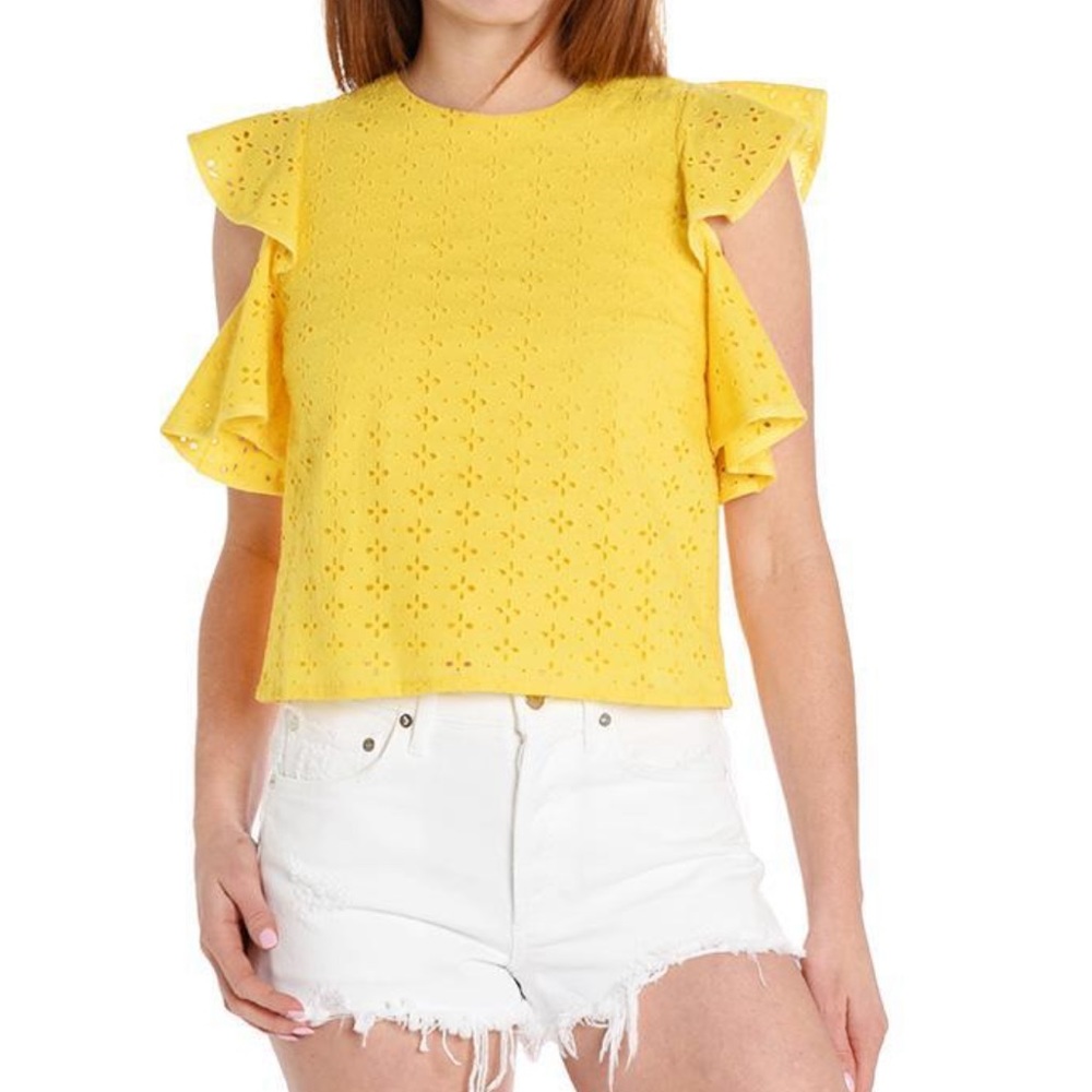 Endless Rose Ruffle Shoulder Eyelet Top